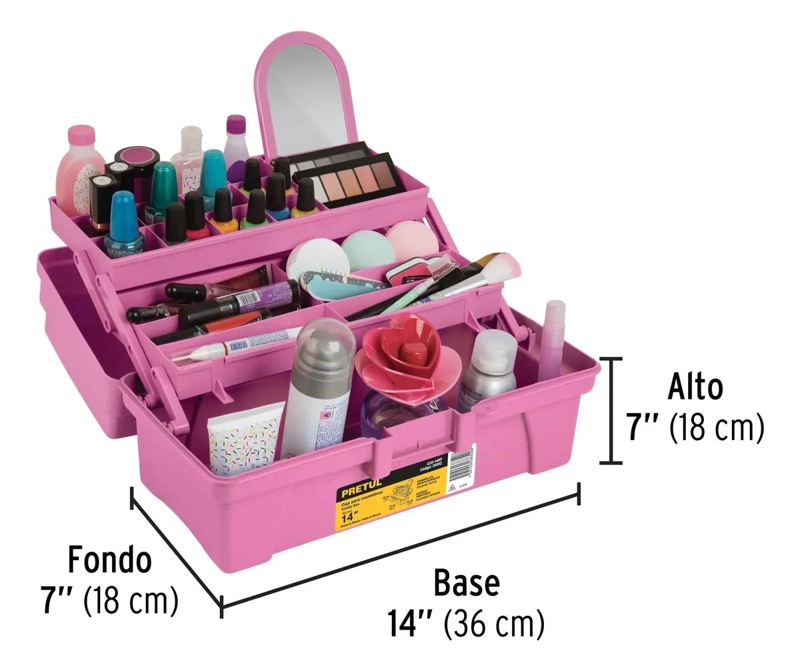 CAJA ORGANIZADORA PARA COSME TICOS CON ESPEJO DE 36 CM - 4