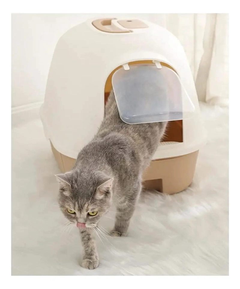 ARENERO SANITARIO CERRADO GRANDE PARA GATOS CON PALA Y PUERTA - 3