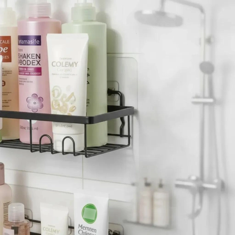 SET DE 5 PIEZAS ESTANTE ORGANIZADOR PARA BAÑO CON ADHESIVOS RESISTENTES - 5