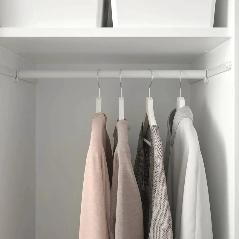 BARRA REGULABLE PARA ROPA DE ACERO BLANCO 60 A 100 CM - 2