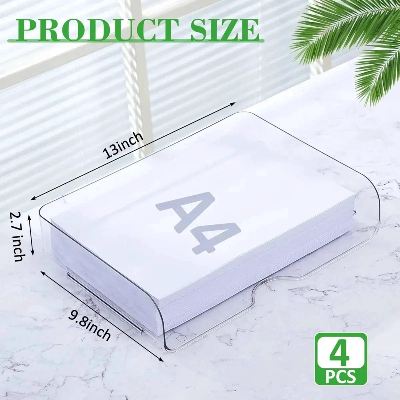 BANDEJA ORGANIZADORA DE ESCRITORIO TRANSPARENTE CON 4 NIVELES APILABLES - 3