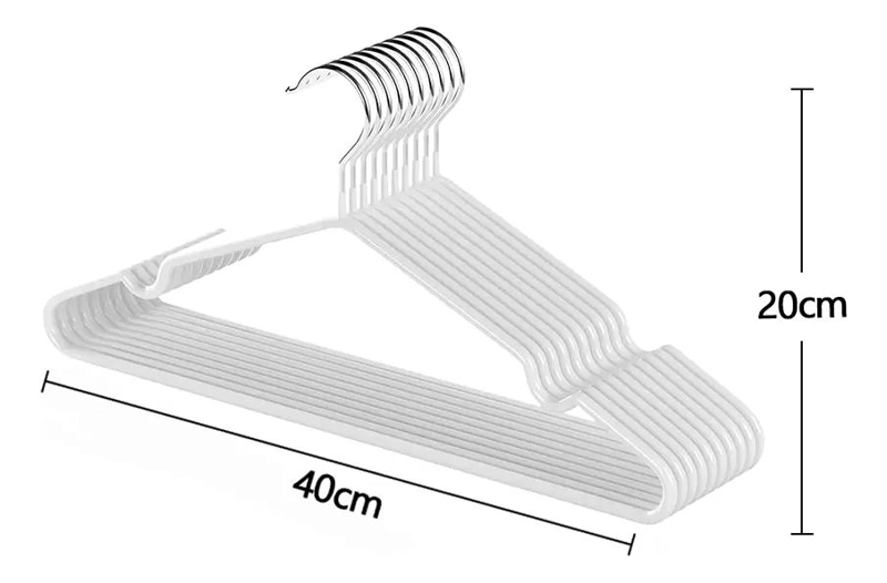 SET DE 10 PERCHAS DE METAL ANTIDERRAPANTES DE 40 CM RESISTENTES Y LIGERAS - 2