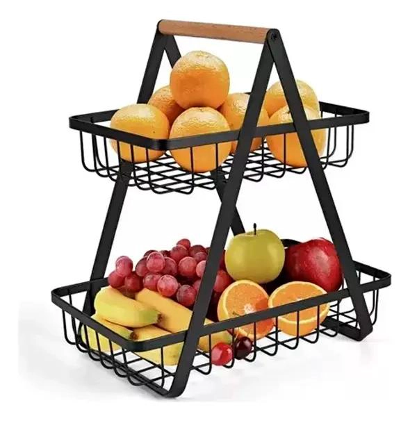 ORGANIZADOR DE COCINA MULTIUSO CON 2 NIVELES PARA FRUTAS Y ALIMENTOS - 1