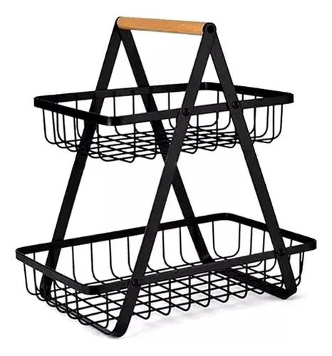ORGANIZADOR DE COCINA MULTIUSO CON 2 NIVELES PARA FRUTAS Y ALIMENTOS - 2