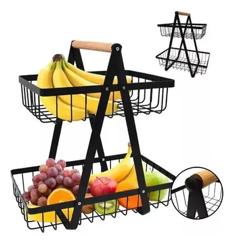 ORGANIZADOR DE COCINA MULTIUSO CON 2 NIVELES PARA FRUTAS Y ALIMENTOS - 3