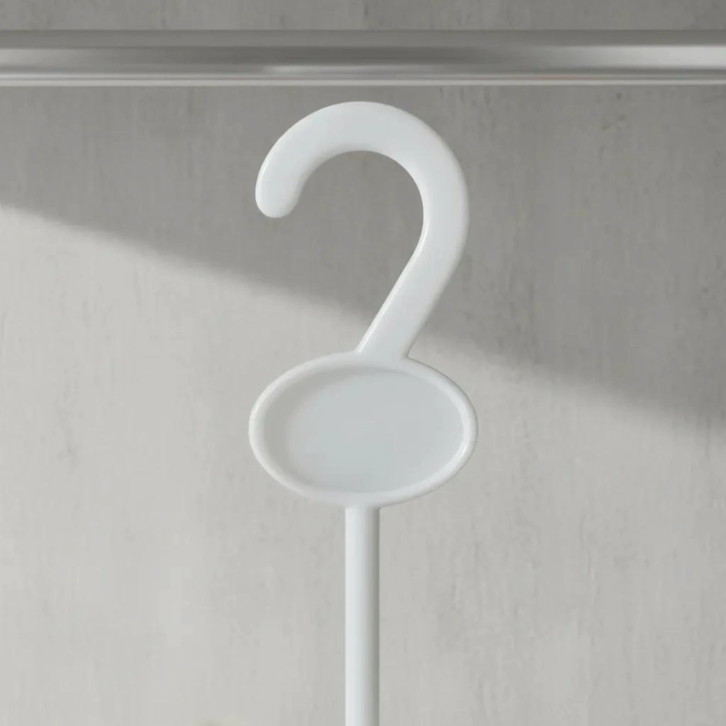 SET DE 30 COLGADORES DE PLASTICO BLANCO DE 22X9 CM PARA ROPA - 3