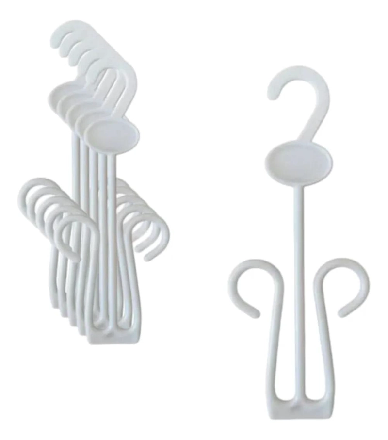 SET DE 30 COLGADORES DE PLASTICO BLANCO DE 22X9 CM PARA ROPA - 4