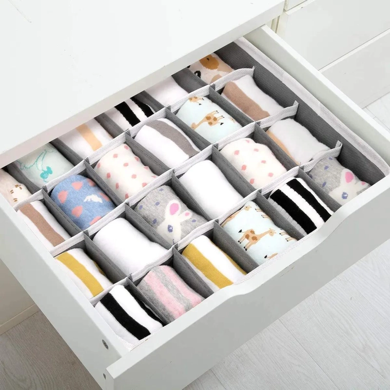 ORGANIZADOR PLEGABLE PARA CAJON CON 24 CELDAS PARA ROPA INTERIOR Y ACCESORIOS - 4