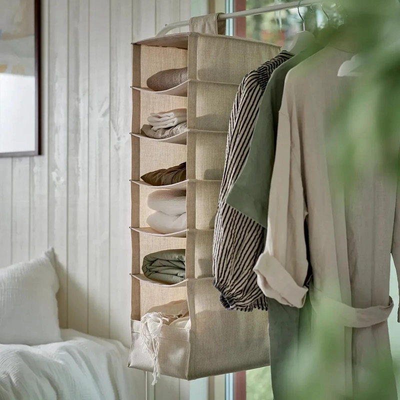 ORGANIZADOR COLGANTE PARA ROPA CON 6 COMPARTIMENTOS Y MEDIDAS 22X34X80 CM - 5