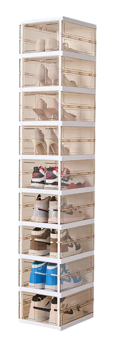 ZAPATERA PLEGABLE CON 9 NIVELES TRANSPARENTES Y ESTRUCTURA FIRME - 1