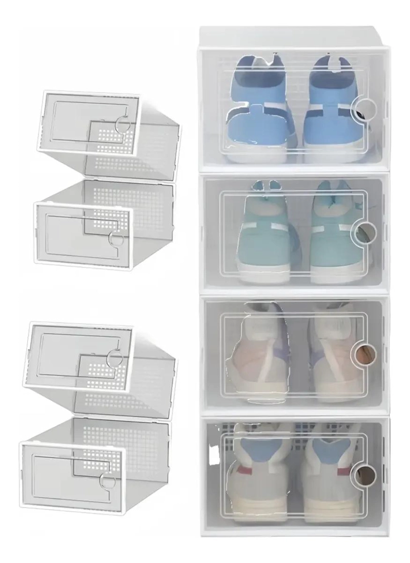 ORGANIZADOR DE ZAPATOS BLANCO PLEGABLE CON 8 NIVELES - 1