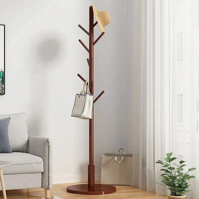 PERCHERO DE PIE ORGANIZADOR DE MADERA CON SOPORTE RESISTENTE 37X170 CM - 2