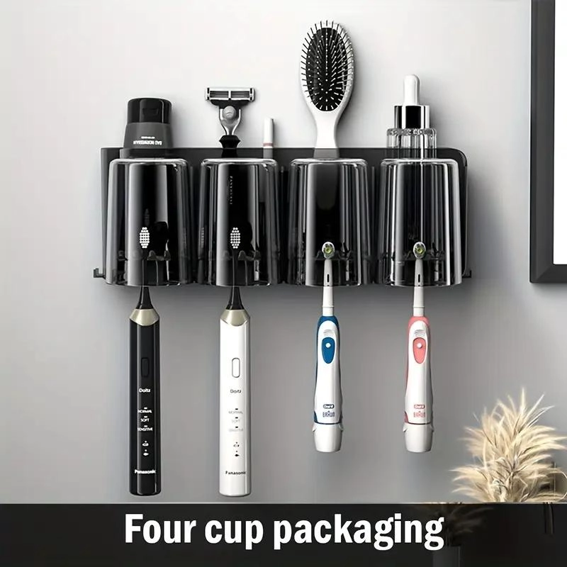 ORGANIZADOR PARA CEPILLOS DE DIENTES CON DISPENSADOR Y 4 VASOS - 5