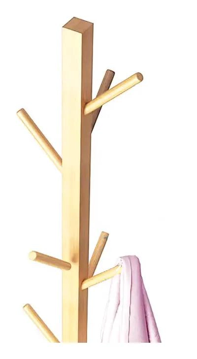 PERCHERO DE PIE ORGANIZADOR DE BAMBU CON SOPORTE RESISTENTE DE 153 CM - 5