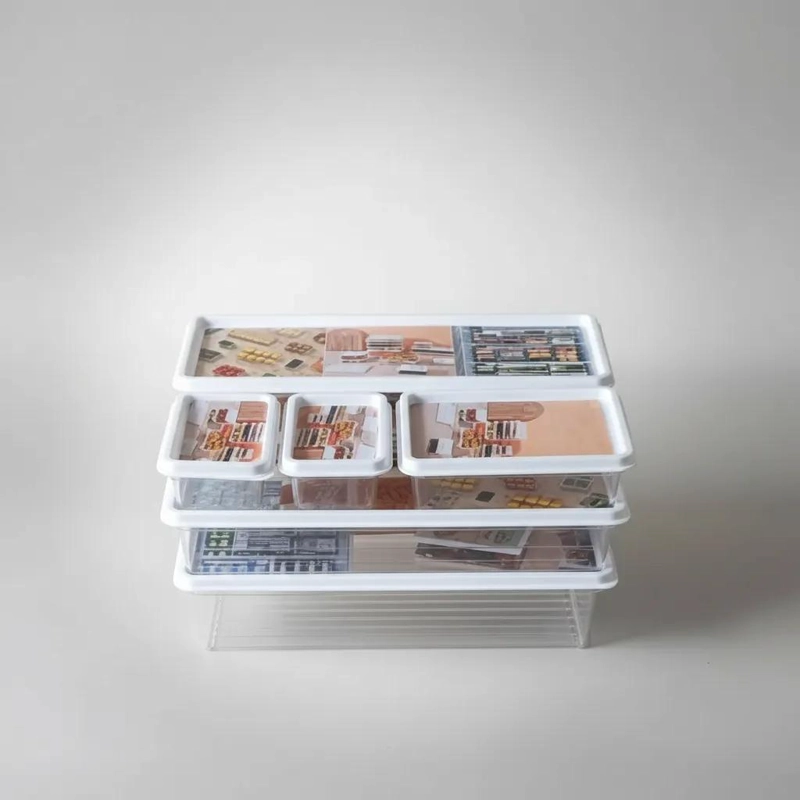 SET DE ORGANIZADORES ACRILICOS APILABLES PARA COCINAS MODERNAS - 1
