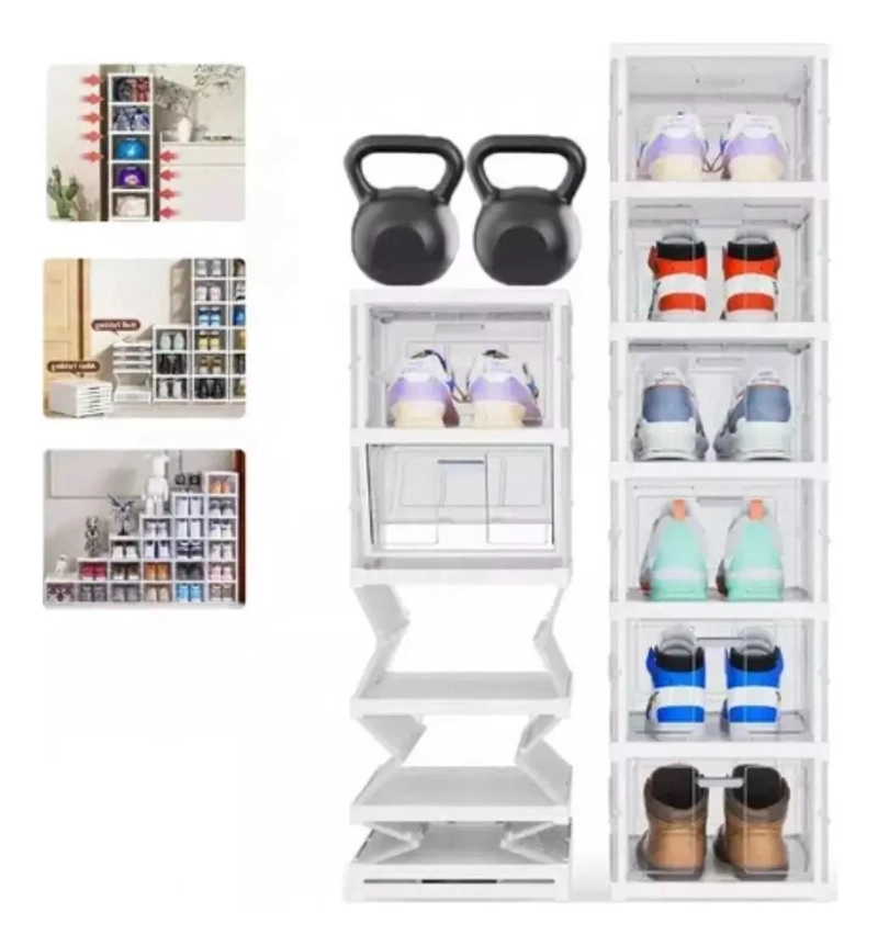 SET DE 6 CAJAS ORGANIZADORAS PLEGABLES PARA ZAPATOS SIN INSTALACION - 1