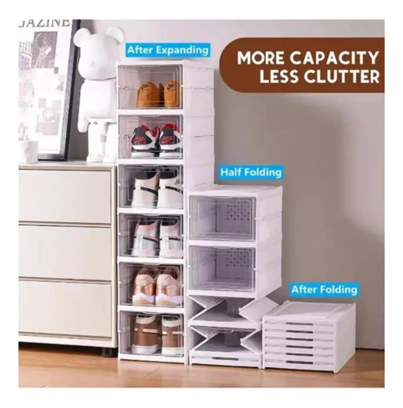 SET DE 6 CAJAS ORGANIZADORAS PLEGABLES PARA ZAPATOS SIN INSTALACION - 5