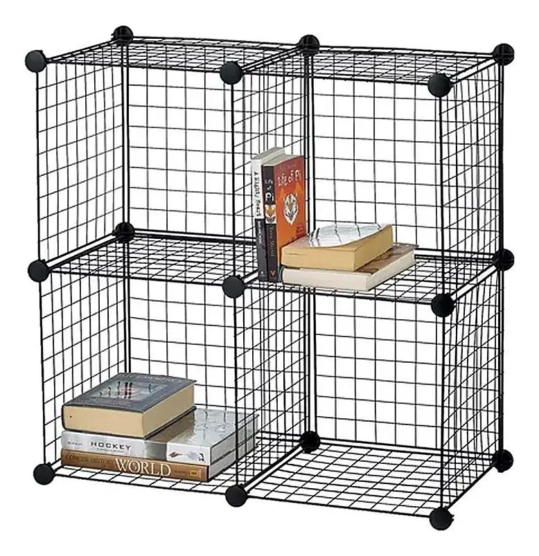 ARMARIO ORGANIZADOR METALICO CON 4 CUBOS EN COLOR NEGRO - 1