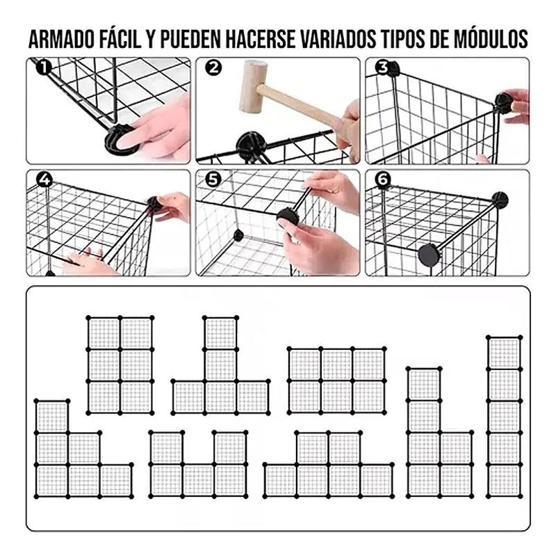 ARMARIO ORGANIZADOR METALICO CON 4 CUBOS EN COLOR NEGRO - 3
