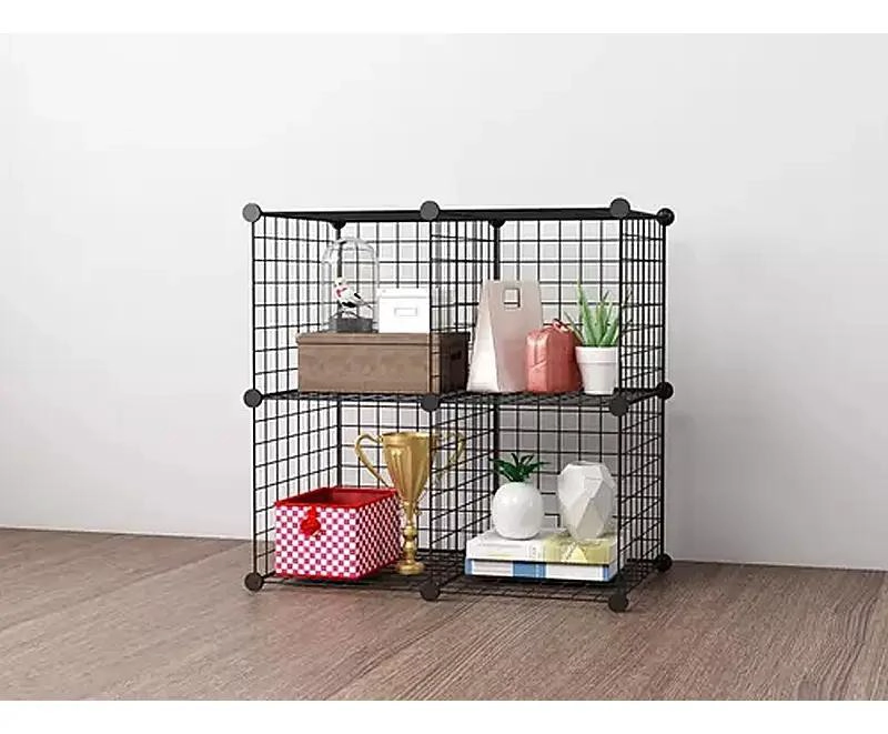 ARMARIO ORGANIZADOR METALICO CON 4 CUBOS EN COLOR NEGRO - 4