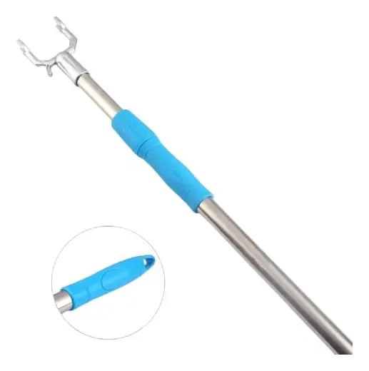 BASTON EXTENSIBLE CON GANCHO PARA ALCANZAR ROPA EN ALTURA - 1