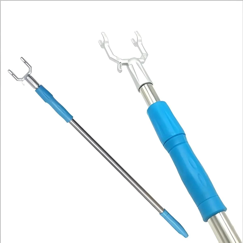 BASTON EXTENSIBLE CON GANCHO PARA ALCANZAR ROPA EN ALTURA - 2