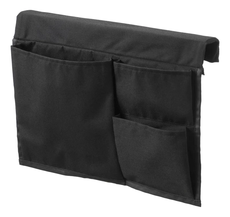 ORGANIZADOR COLGANTE PARA CAMA CON MULTIPLES BOLSILLOS NEGRO 39X30 CM - 1