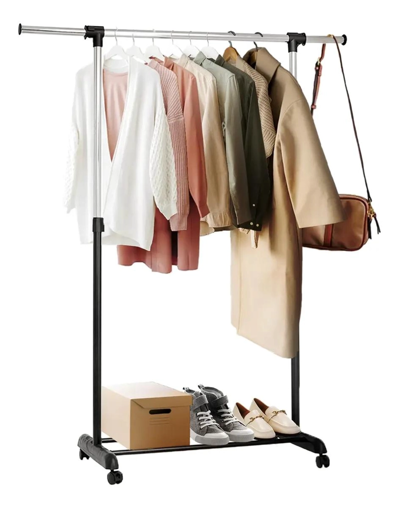 PERCHERO ORGANIZADOR RODANTE EXTENSIBLE PARA COLGAR ROPA Y ACCESORIOS - 1
