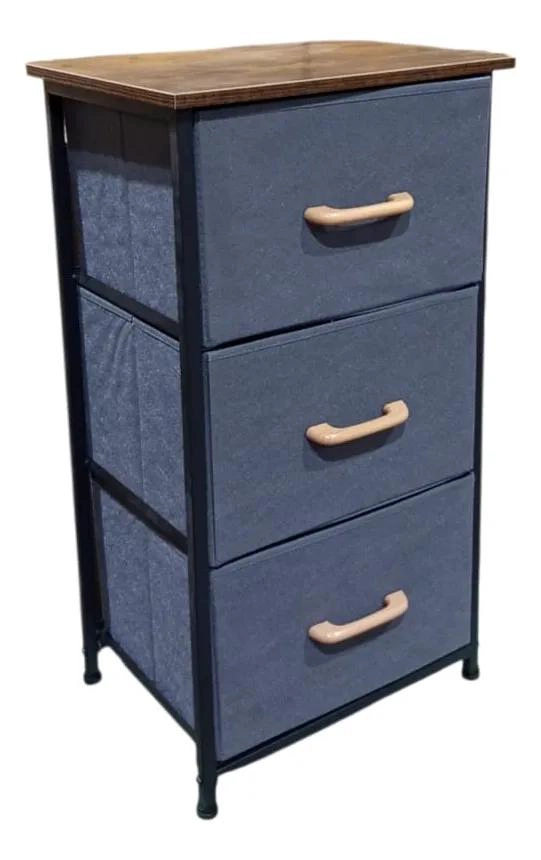 CAJONERA COMODA CON 3 CAJONES ORGANIZADORES DE TELA PARA RECAMARA - 2