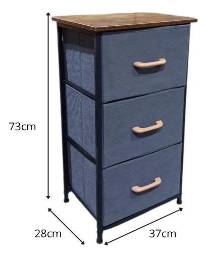 CAJONERA COMODA CON 3 CAJONES ORGANIZADORES DE TELA PARA RECAMARA - 3
