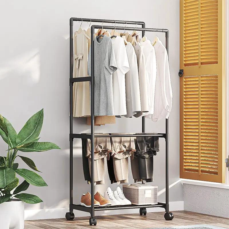 PERCHERO METALICO CON RUEDAS PARA COLGAR ROPA RESISTENTE Y MOVIL - 3