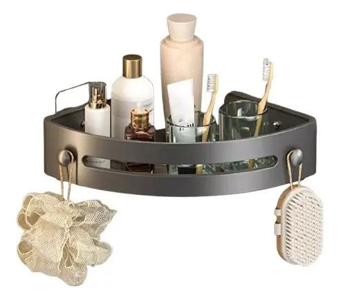 ESTANTE ESQUINERO ADHESIVO PARA BAÑO CON DISEÑO COMPACTO Y FUNCIONAL - 1