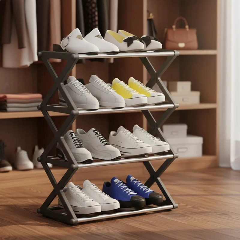 ORGANIZADORA PLEGABLE PARA ZAPATILLAS CON 4 NIVELES Y CAPACIDAD PARA 8 PARES - 2