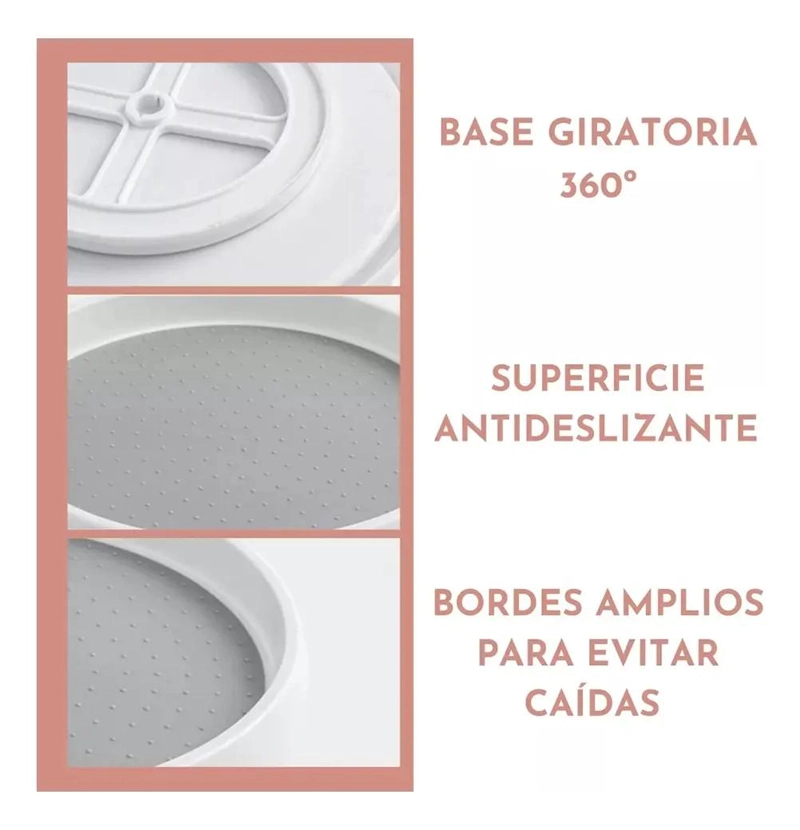 BANDEJA GIRATORIA ORGANIZADORA MULTIFUNCIONAL PARA ESPECIEROS DE 30 CM - 3