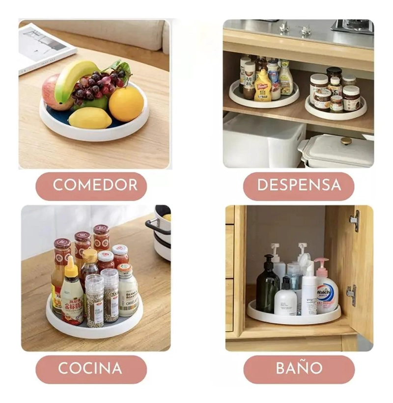 BANDEJA GIRATORIA ORGANIZADORA MULTIFUNCIONAL PARA ESPECIEROS DE 30 CM - 5