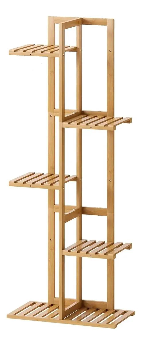 ESTANTE ORGANIZADOR DE BAMBU CON 5 NIVELES PARA PLANTAS Y LIBROS - 2