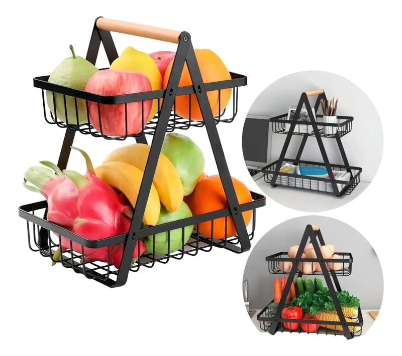 ORGANIZADOR ESTANTE MULTIUSOS DOBLE NIVEL PARA FRUTAS Y VERDURAS - 1