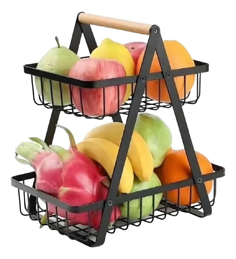 ORGANIZADOR ESTANTE MULTIUSOS DOBLE NIVEL PARA FRUTAS Y VERDURAS - 3