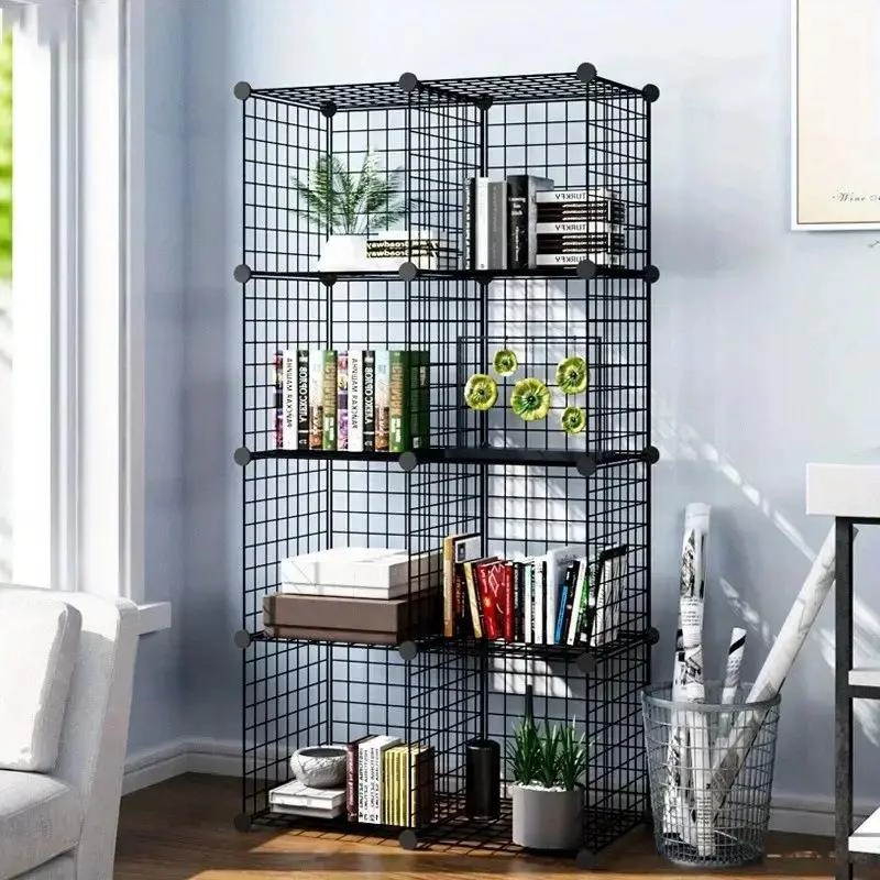 ARMARIO ORGANIZADOR METALICO NEGRO CON 8 CUBOS PARA ALMACENAMIENTO - 3