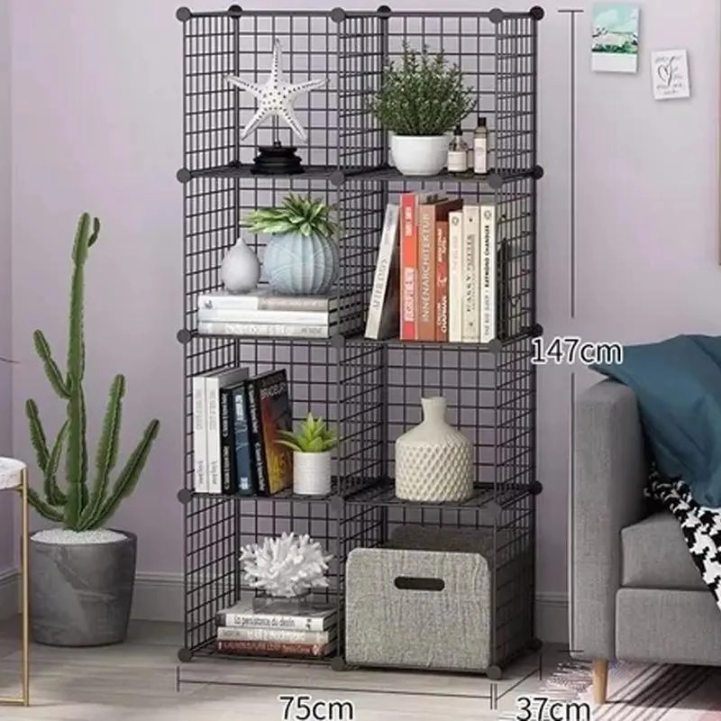 ARMARIO ORGANIZADOR METALICO NEGRO CON 8 CUBOS PARA ALMACENAMIENTO - 4