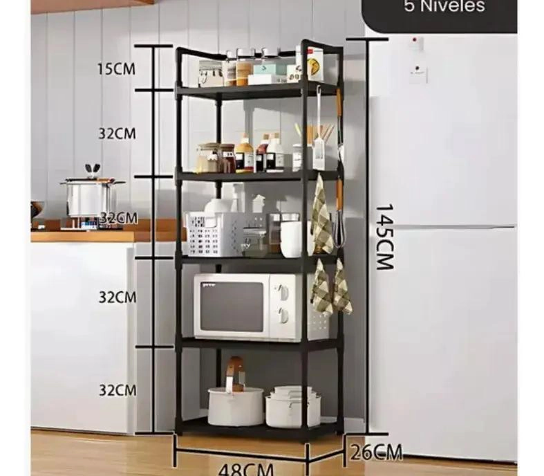 ESTANTE ORGANIZADOR MULTIFUNCIONAL DE 5 NIVELES PARA BAÑO Y COCINA - 2