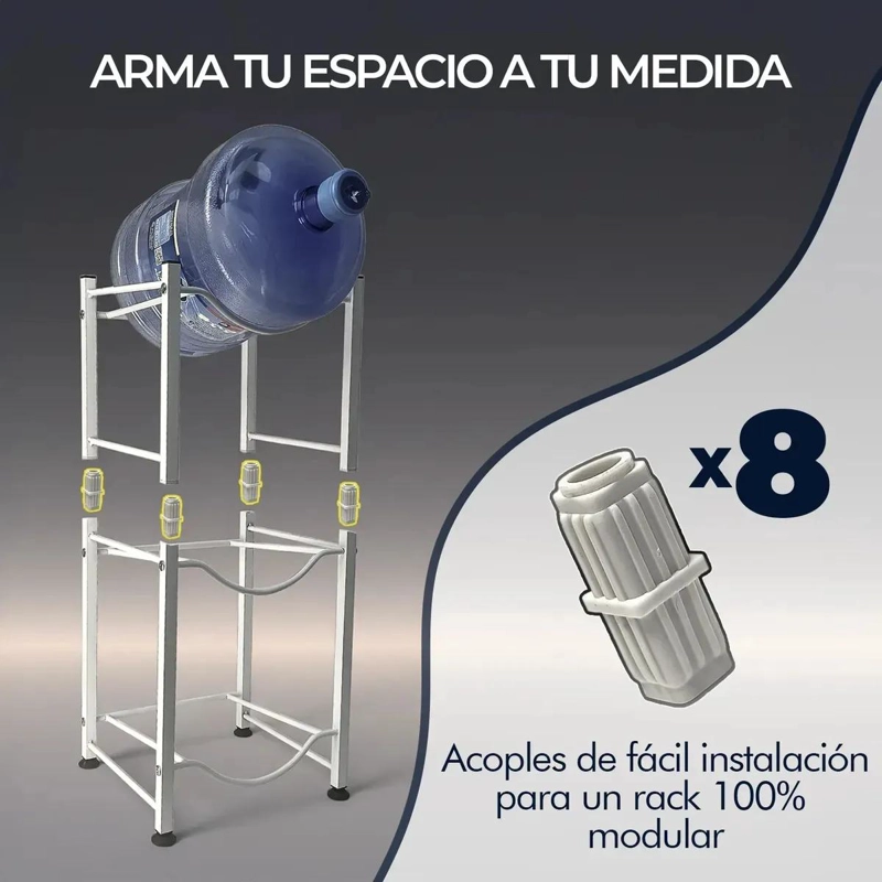 SOPORTE ORGANIZADOR METALICO PARA 4 BIDONES DE AGUA CON ESTRUCTURA RESISTENTE - 3