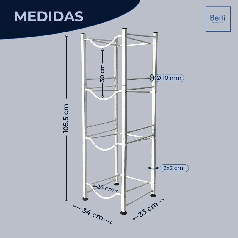 SOPORTE ORGANIZADOR METALICO PARA 4 BIDONES DE AGUA CON ESTRUCTURA RESISTENTE - 5