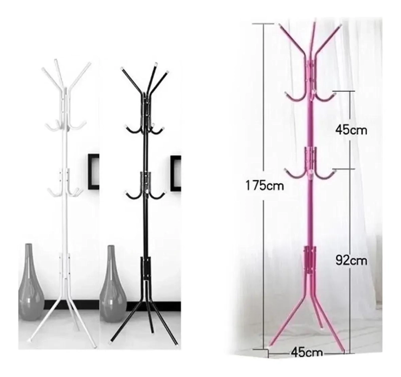 COLGADOR PERCHERO TRIPODE DE METAL PARA ROPA Y ACCESORIOS 175X45 CM - 2