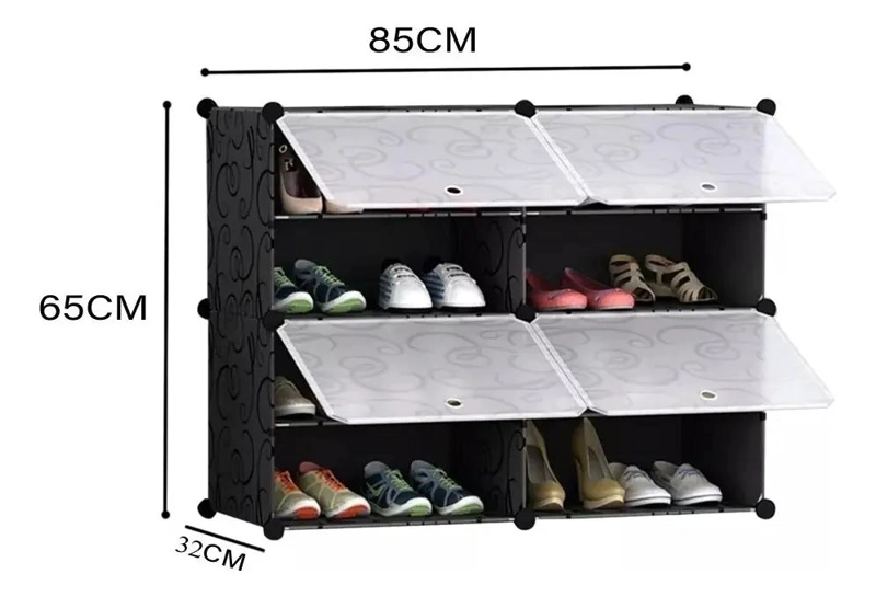 ORGANIZADOR DE ZAPATOS ESTRECHO DE 2 NIVELES PARA ESPACIOS REDUCIDOS - 4