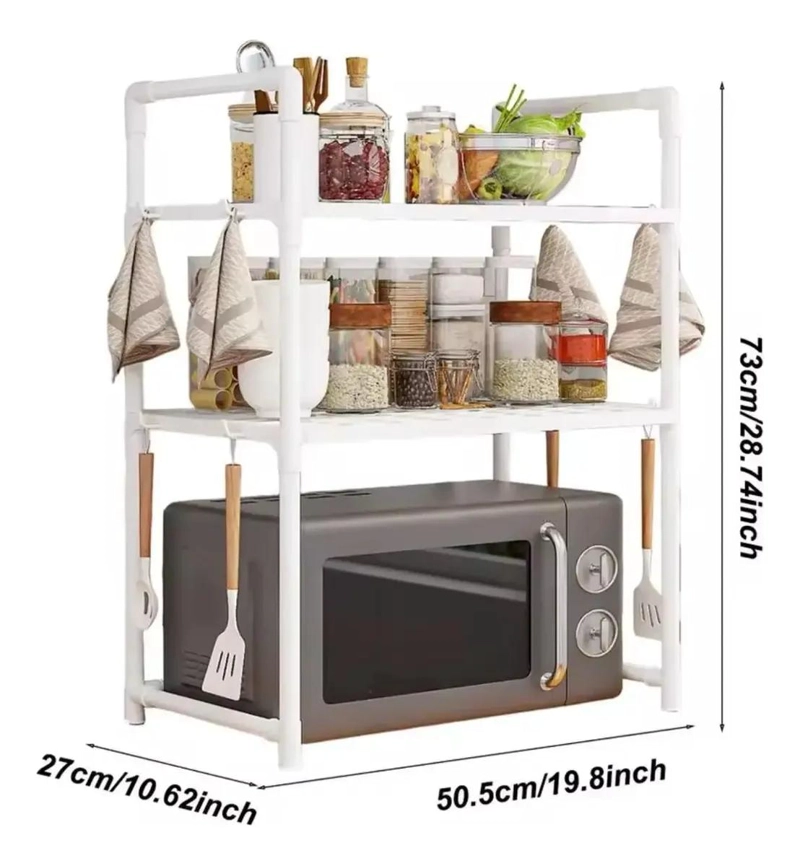 ESTANTE ORGANIZADOR MULTIUSOS DE 3 NIVELES PARA MICROONDAS Y COCINA - 5