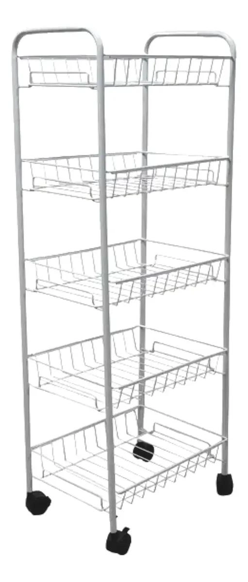 CARRO ORGANIZADOR MOVIL DE 5 NIVELES CON ESTRUCTURA METALICA RESISTENTE - 1