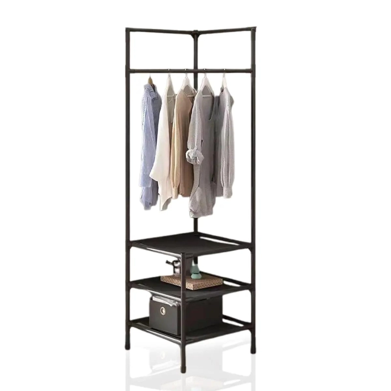 RACK PERCHERO ESQUINERO PARA COLGAR Y ORGANIZAR ROPA ARMABLE - 1