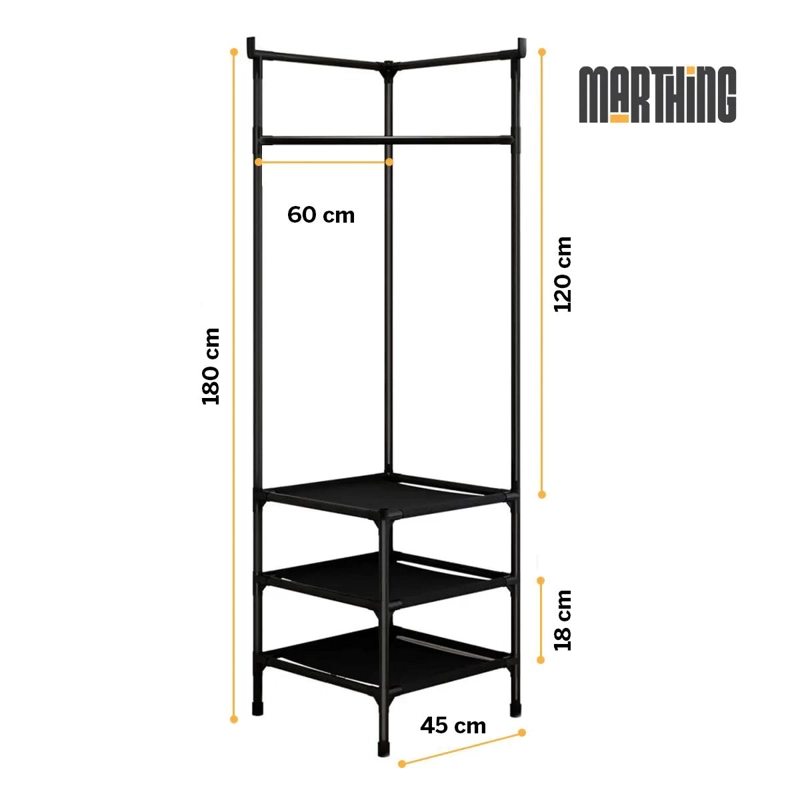 RACK PERCHERO ESQUINERO PARA COLGAR Y ORGANIZAR ROPA ARMABLE - 2