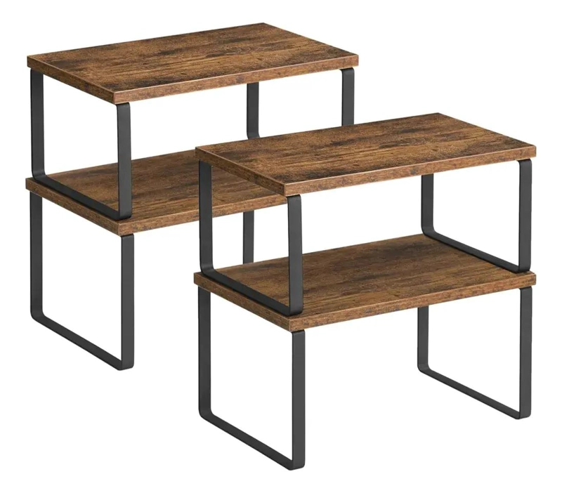 SET DE 4 REPISAS APILABLES PARA ORGANIZACION DE COCINA - 1